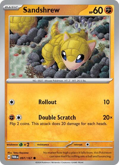 Scarlet & Violet Twilight Masquerade - 097/167 Sandshrew Common