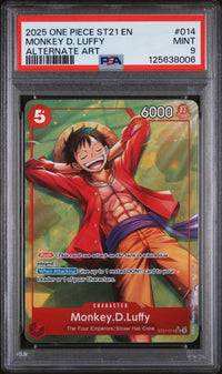 2025 One Piece Starter Deck St21-Ex Gear 5 #014 Monkey D. Luffy Alternate Art PSA 9