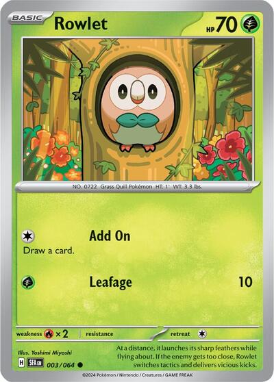 Scarlet & Violet Shrouded Fable - 003/064 Rowlet Common