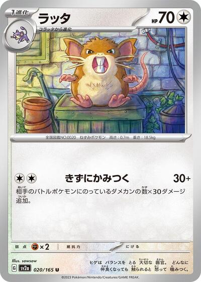 151 Japanese - 020/165 Raticate Uncommon
