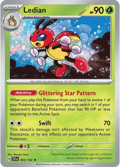 Scarlet & Violet Stellar Crown - 003/142 Ledian Rare