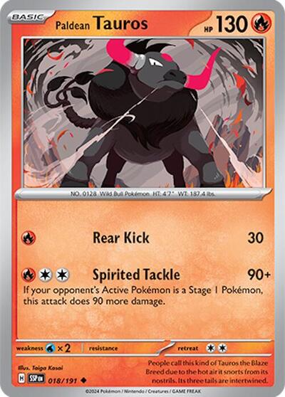Scarlet & Violet Surging Sparks - 018/191 Paldean Tauros Uncommon