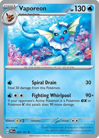 Scarlet & Violet Prismatic Evolutions - 022/131 Vaporeon Rare