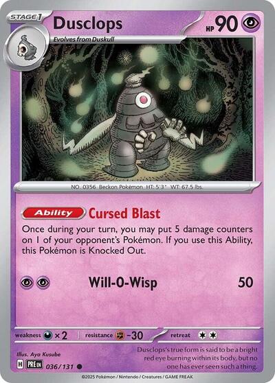 Scarlet & Violet Prismatic Evolutions - 036/131 Dusclops Common