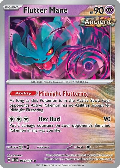 Scarlet & Violet Prismatic Evolutions - 043/131 Flutter Mane Rare