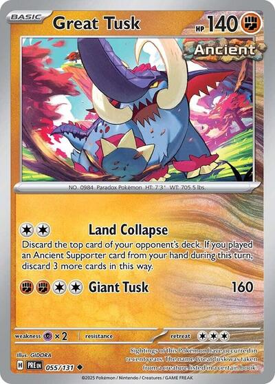 Scarlet & Violet Prismatic Evolutions - 055/131 Great Tusk Uncommon