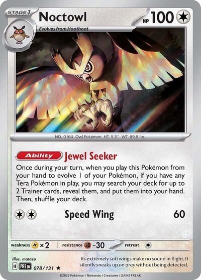 Scarlet & Violet Prismatic Evolutions - 078/131 Noctowl Rare