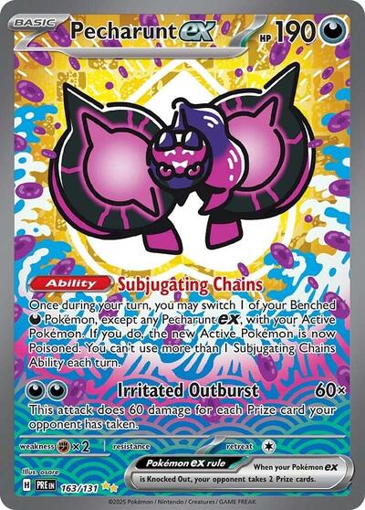 Scarlet & Violet Prismatic Evolutions - 163/131 Pecharunt ex Special Illustration Rare