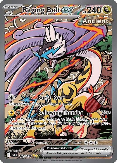 Scarlet & Violet Prismatic Evolutions - 166/131 Raging Bolt ex Special Illustration Rare