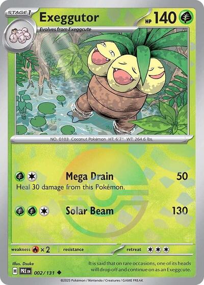 Scarlet & Violet Prismatic Evolutions - 002/132 Exeggutor (Poke Ball Pattern) Uncommon