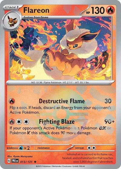 Scarlet & Violet Prismatic Evolutions - 013/131 Flareon (Poke Ball Pattern) Rare