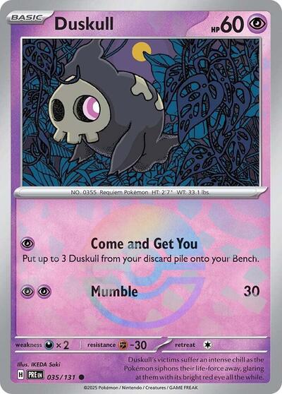 Scarlet & Violet Prismatic Evolutions - 035/131 Duskull (Poke Ball Pattern) Common