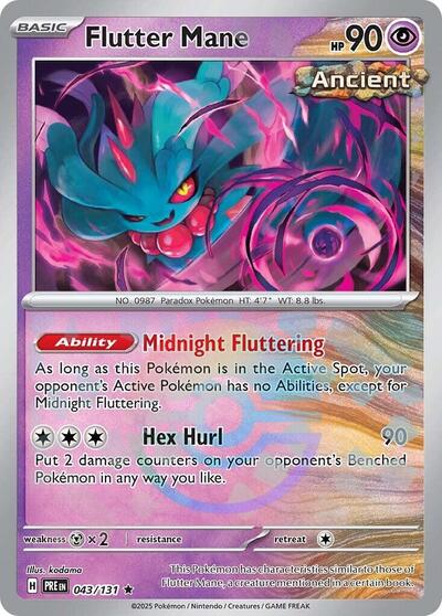 Scarlet & Violet Prismatic Evolutions - 043/131 Flutter Mane (Poke Ball Pattern) Rare