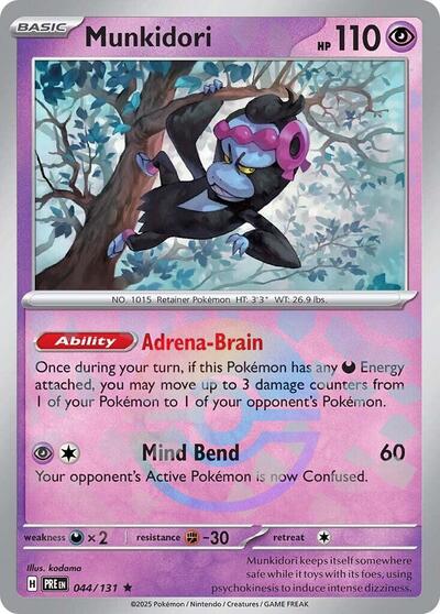 Scarlet & Violet Prismatic Evolutions - 044/131 Munkidori (Poke Ball Pattern) Rare