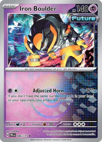 Scarlet & Violet Prismatic Evolutions - 046/131 Iron Boulder (Poke Ball Pattern) Rare