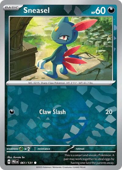 Scarlet & Violet Prismatic Evolutions - 061/131 Sneasel (Poke Ball Pattern) Common