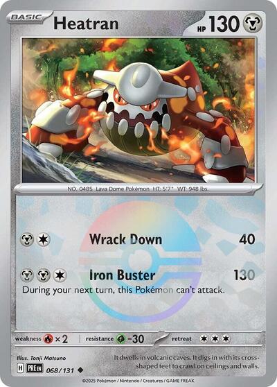 Scarlet & Violet Prismatic Evolutions - 068/131 Heatran (Poke Ball Pattern) Uncommon