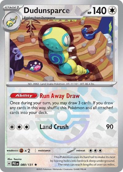 Scarlet & Violet Prismatic Evolutions - 080/131 Dudunsparce (Poke Ball Pattern) Rare