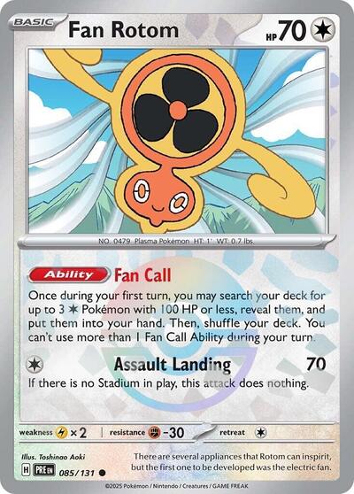 Scarlet & Violet Prismatic Evolutions - 085/131 Fan Rotom (Poke Ball Pattern) Common