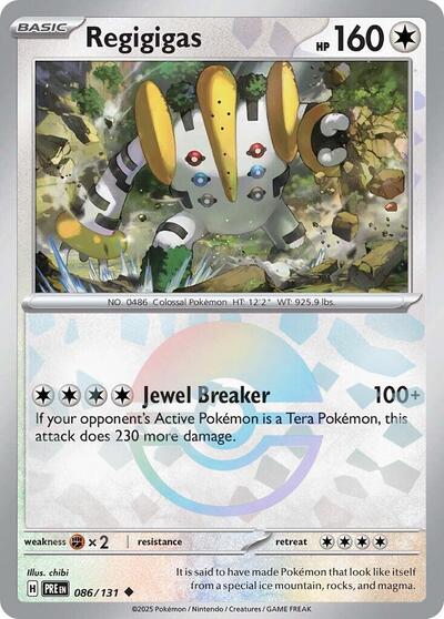 Scarlet & Violet Prismatic Evolutions - 086/131 Regigigas (Poke Ball Pattern) Uncommon