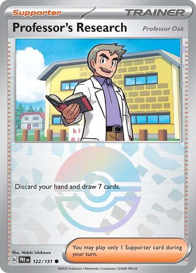 Scarlet & Violet Prismatic Evolutions - 122/131 Professor's Research [Professor Oak] (Poke Ball Pattern) Common