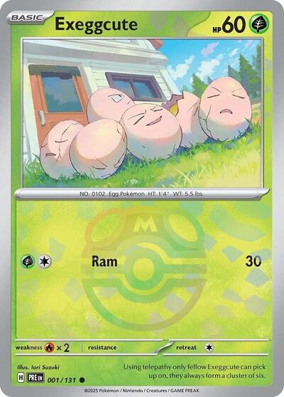 Scarlet & Violet Prismatic Evolutions - 001/131 Exeggcute (Master Ball Pattern) Common