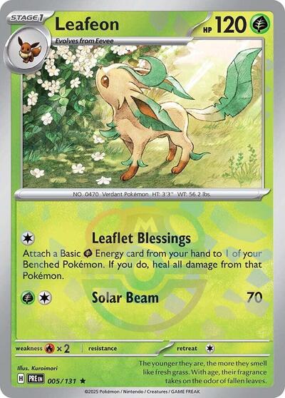 Scarlet & Violet Prismatic Evolutions - 005/133 Leafeon (Master Ball Pattern) Rare