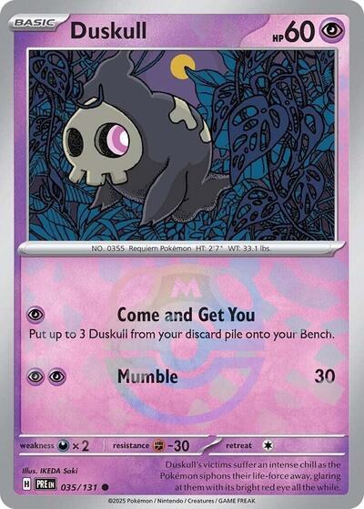 Scarlet & Violet Prismatic Evolutions - 035/131 Duskull (Master Ball Pattern) Common