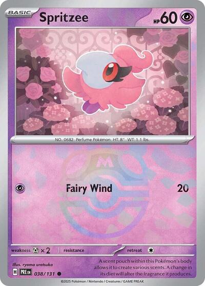 Scarlet & Violet Prismatic Evolutions - 038/131 Spritzee (Master Ball Pattern) Common