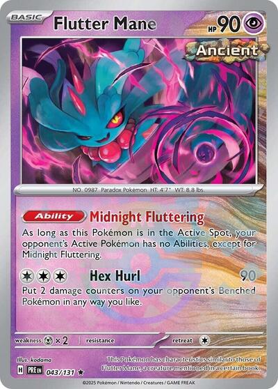 Scarlet & Violet Prismatic Evolutions - 043/131 Flutter Mane (Master Ball Pattern) Rare