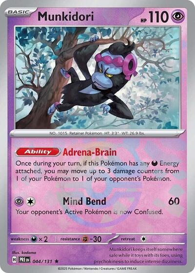 Scarlet & Violet Prismatic Evolutions - 044/131 Munkidori (Master Ball Pattern) Rare