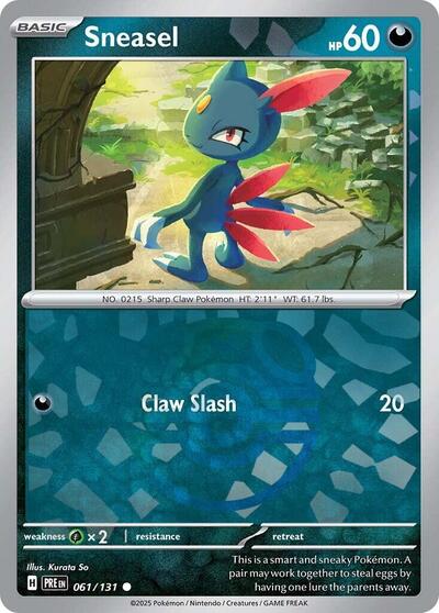 Scarlet & Violet Prismatic Evolutions - 061/131 Sneasel (Master Ball Pattern) Common