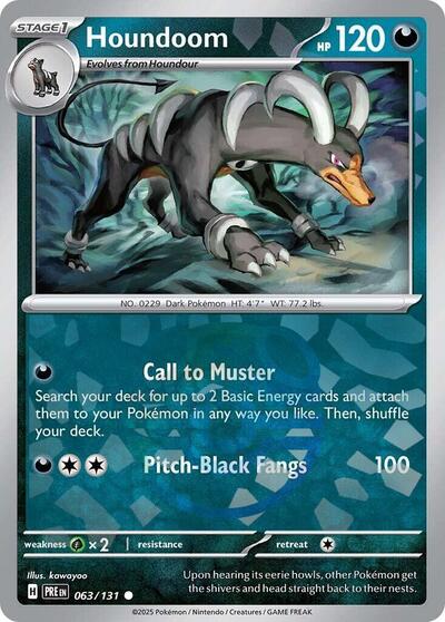 Scarlet & Violet Prismatic Evolutions - 063/131 Houndoom (Master Ball Pattern) Common