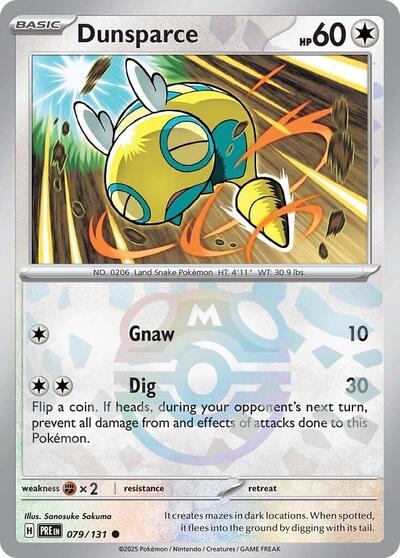 Scarlet & Violet Prismatic Evolutions - 079/131 Dunsparce (Master Ball Pattern) Common