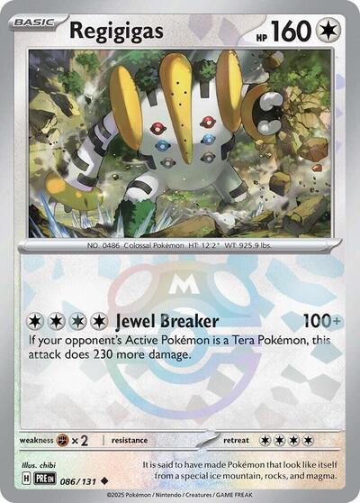 Scarlet & Violet Prismatic Evolutions - 086/131 Regigigas (Master Ball Pattern) Uncommon