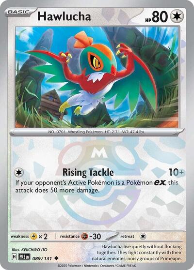 Scarlet & Violet Prismatic Evolutions - 089/131 Hawlucha (Master Ball Pattern) Uncommon