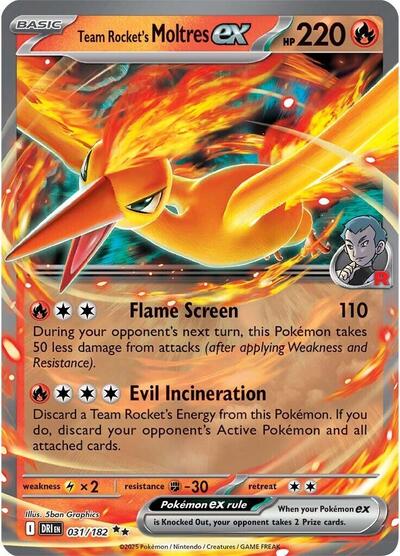 Scarlet & Violet Destined Rivals - 031/182 Team Rocket's Moltres ex Double Rare