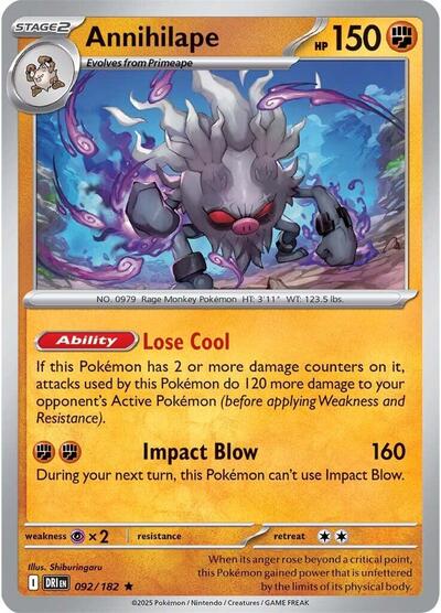 Scarlet & Violet Destined Rivals - 092/182 Annihilape Rare