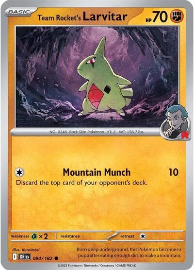 Scarlet & Violet Destined Rivals - 094/182 Team Rocket's Larvitar Common