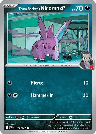 Scarlet & Violet Destined Rivals - 117/182 Team Rocket's Nidoran M Common