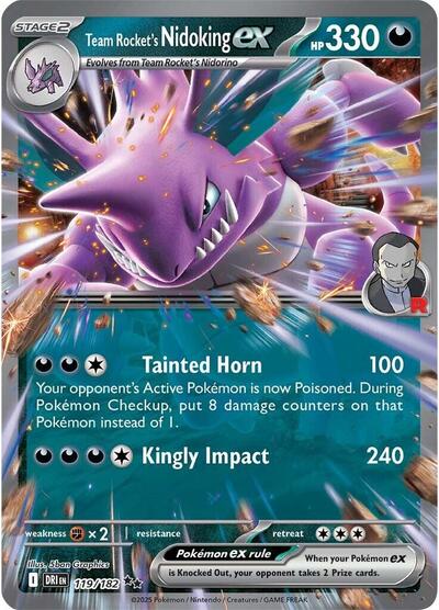 Scarlet & Violet Destined Rivals - 119/182 Team Rocket's Nidoking ex Double Rare