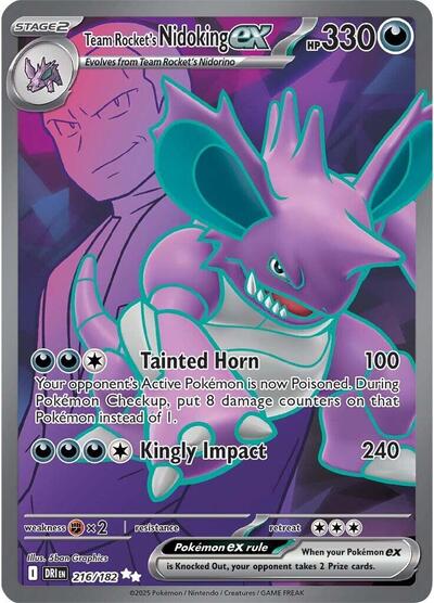 Scarlet & Violet Destined Rivals - 216/182 Team Rocket's Nidoking ex Ultra Rare