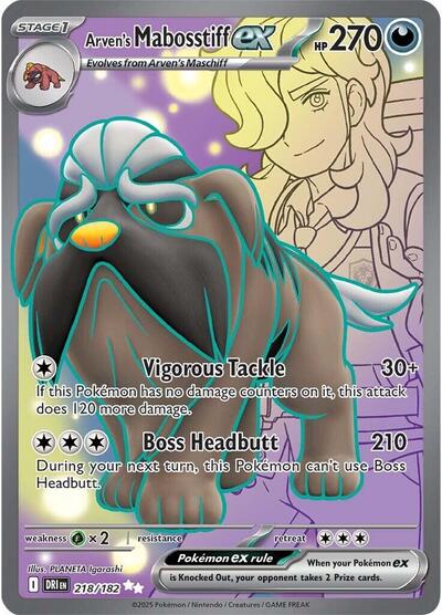 Scarlet & Violet Destined Rivals - 218/182 Arven's Mabosstiff ex Ultra Rare