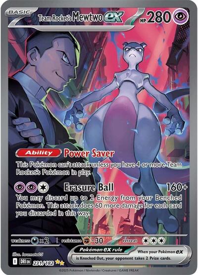 Scarlet & Violet Destined Rivals - 231/182 Team Rocket's Mewtwo ex Special Illustration Rare