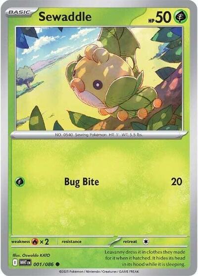 Scarlet & Violet White Flare - 001/086 Sewaddle Common