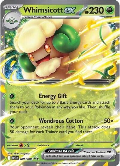Scarlet & Violet White Flare - 005/086 Whimsicott ex Double Rare