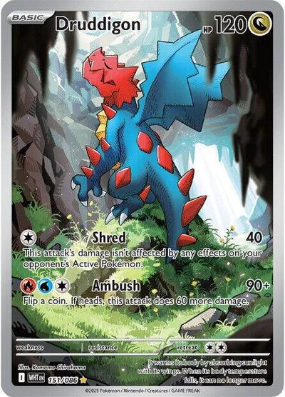 Scarlet & Violet White Flare - 151/086 Druddigon Illustration Rare