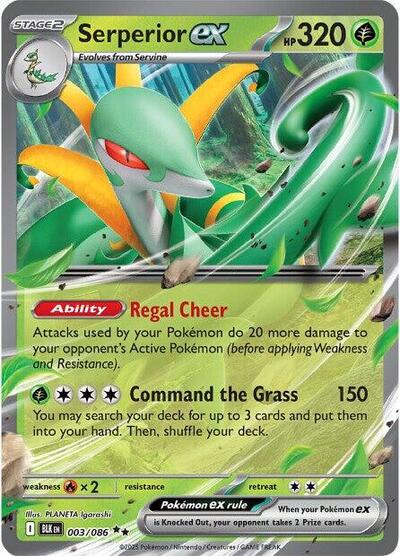 Scarlet & Violet Black Bolt - 003/086 Serperior ex Double Rare