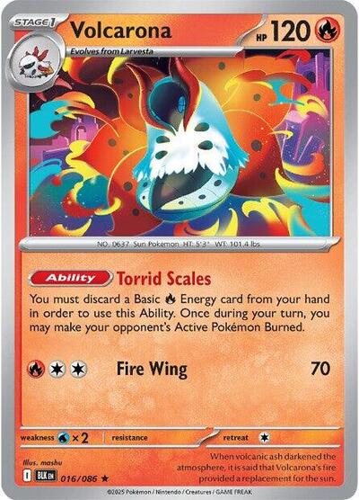 Scarlet & Violet Black Bolt - 016/086 Volcarona Rare