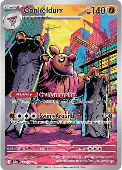 Scarlet & Violet Black Bolt - 127/086 Conkeldurr Illustration Rare